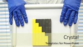  Presentation with colour blocking building blocks - Presentation theme having market situation - model of recession made background and a  colored foreground