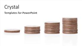  Presentation with quarter - Presentation consisting of market situation - piles of american quarter coin background and a white colored foreground