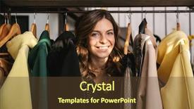  Presentation with working togheter kids - Amazing slide deck having market size - smiling young woman seamstress working backdrop and a  colored foreground