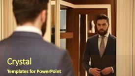  Presentation with mirror - Colorful presentation enhanced with market size - view from back of man backdrop and a tawny brown colored foreground