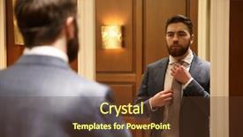  Presentation with mirror - Cool new PPT theme with market size - view from back backdrop and a  colored foreground