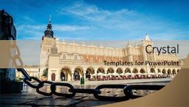  Presentation with catheter central - Colorful theme enhanced with market square in krakow poland backdrop and a coral colored foreground