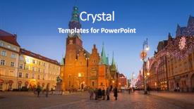  Presentation with town hall - Cool new slides with market square with old town backdrop and a teal colored foreground