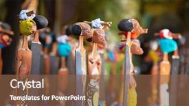  Presentation with traditional wood - Slide deck featuring market stall in south africa background and a tawny brown colored foreground