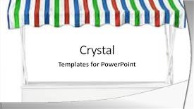  Presentation with market integration - Theme featuring market stall with colorful striped background and a white colored foreground