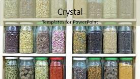  Presentation with herbs and spices - Cool new slide deck with market stores - assortment of glass jars backdrop and a mint green colored foreground