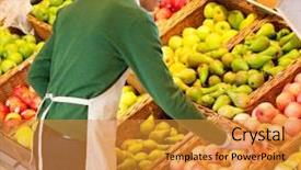  Presentation with grocery store - Presentation theme featuring market stores - high angle view of store background and a gold colored foreground