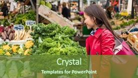  Presentation with food market - PPT layouts consisting of market with shopping bag chinese background and a tawny brown colored foreground