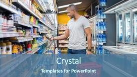  Presentation with beverage - Audience pleasing presentation theme consisting of marketing - african man shopping in beverage backdrop and a ocean colored foreground