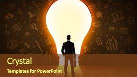  Presentation with light bulb - Presentation design consisting of marketing - business man looking at bright background and a tawny brown colored foreground