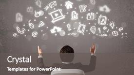  Presentation with modern - PPT theme enhanced with marketing - business man looking at modern background and a gray colored foreground