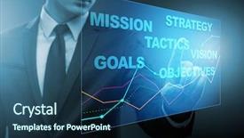  Presentation with strategic planning - Slides featuring marketing - businessman in strategic planning concept background and a ocean colored foreground