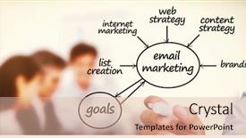  Presentation with writing - Slide set featuring marketing - businessman writing emarketing terms background and a lemonade colored foreground