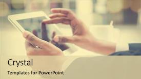  Presentation with indian - Cool new slide deck with marketing - close-up of indian male hands backdrop and a lemonade colored foreground