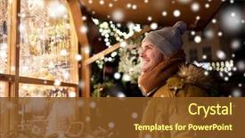  Presentation with christmas holidays - Slides enhanced with marketing - holidays winter and people concept background and a tawny brown colored foreground