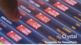  Presentation with tablet - Cool new presentation design with marketing - recession of stock market backdrop and a ocean colored foreground