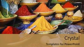  Presentation with marketing - Beautiful slides featuring marketing - spice market backdrop and a gold colored foreground