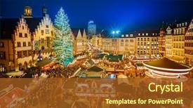  Presentation with traditional - Theme consisting of marketing - traditional christmas market background and a tawny brown colored foreground