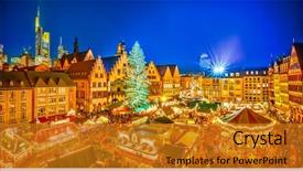  Presentation with traditional - Colorful slides enhanced with marketing - traditional christmas market backdrop and a gold colored foreground