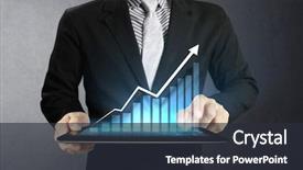  Presentation with touch screen - Audience pleasing presentation consisting of marketing - usinessmen hand touch screen graph backdrop and a tawny brown colored foreground