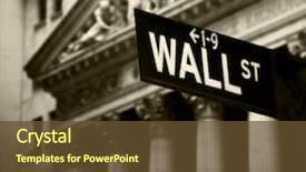  Presentation with manhattan - Slide set featuring marketing - wall street sign in lower background and a tawny brown colored foreground