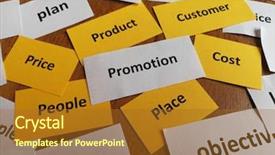  Presentation with promotion - Theme consisting of marketing and promotion mix background and a tawny brown colored foreground