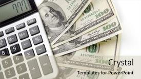  Presentation with philippine currency american period money - Amazing presentation design having marketing big data - american money and calculator close backdrop and a  colored foreground