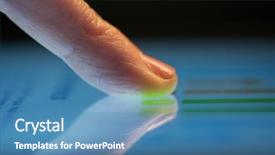  Presentation with touch screen technology - Colorful PPT layouts enhanced with marketing big data - technology business and people concept backdrop and a teal colored foreground