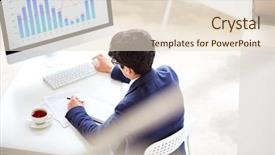  Presentation with online marketing - PPT layouts with marketing business objectives - contemporary financial specialist sitting background and a lemonade colored foreground