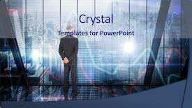  Presentation with shares - Slide deck consisting of looking back - businessman standing against stocks background and a lemonade colored foreground