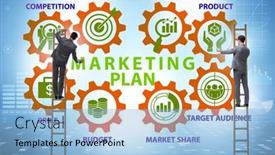  Presentation with marketing - PPT theme with marketing-concept-illustration-with-businessman background and a light blue colored foreground