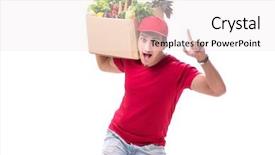  Presentation with online shopping and delivery - Slide deck enhanced with marketing consommateur - concept of shopping delivery isolated background and a sky blue colored foreground