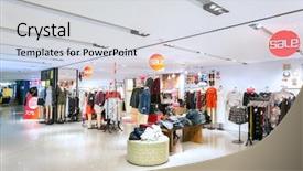  Presentation with mall - Cool new presentation design with marketing consommateur - fashion clothes shopfront in shopping backdrop and a light gray colored foreground