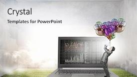  Presentation with marketing - Slides featuring marketing-focus-pocus-mixed-media background and a light gray colored foreground