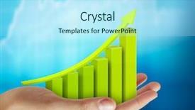  Presentation with financial - Slide set featuring marketing growth - businessman with financial symbols coming background and a arctic colored foreground