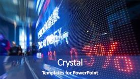  Presentation with market stock market education - Colorful presentation theme enhanced with marketing growth - display of stock market quotes backdrop and a ocean colored foreground