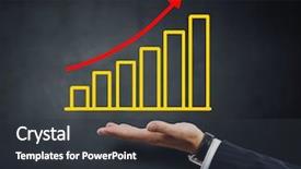  Presentation with marketing - Colorful PPT theme enhanced with marketing growth - human hand presenting on palm backdrop and a dark gray colored foreground