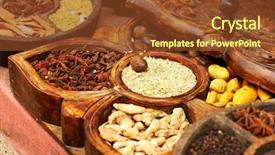  Presentation with spices - Audience pleasing slides consisting of marketing india - different spices in handmade wooden backdrop and a tawny brown colored foreground