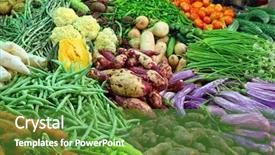  Presentation with asia centrism - Slide set featuring marketing india - heap of various vegetables background and a tawny brown colored foreground