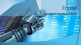  Presentation with shares - Amazing slide deck having marketing machinery - computer graphic image of robotic backdrop and a light blue colored foreground