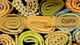  Presentation with church sale - Beautiful slide set featuring marketing machinery - sale of bath mats backdrop and a gold colored foreground