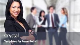  Presentation with group - Beautiful presentation featuring marketing management - beautiful business woman backdrop and a tawny brown colored foreground