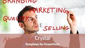  Presentation with green radar screen - Beautiful theme featuring marketing management - friendly businessman writing backdrop and a coral colored foreground