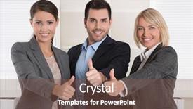  Presentation with successful - Colorful PPT theme enhanced with marketing management - thumbs up three successful business backdrop and a violet colored foreground