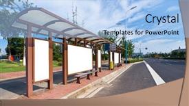  Presentation with bus stop - Slides having marketing messages at bus background and a light blue colored foreground