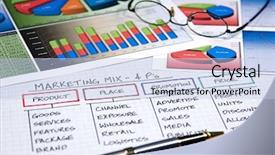  Presentation with marketing strategy - PPT theme enhanced with marketing mix - business strategy organizational charts background and a light blue colored foreground