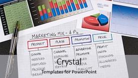  Presentation with marketing strategy - PPT theme enhanced with marketing mix - business strategy organizational charts background and a light gray colored foreground