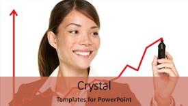  Presentation with growth chart - Slide set consisting of marketing mix - business success growth chart business background and a coral colored foreground