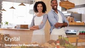  Presentation with organic - PPT theme having marketing mix - portrait of couple running organic background and a coral colored foreground