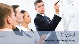  Presentation with whiteboard - Colorful presentation design enhanced with marketing plan - businessman presenting his ideas backdrop and a light blue colored foreground